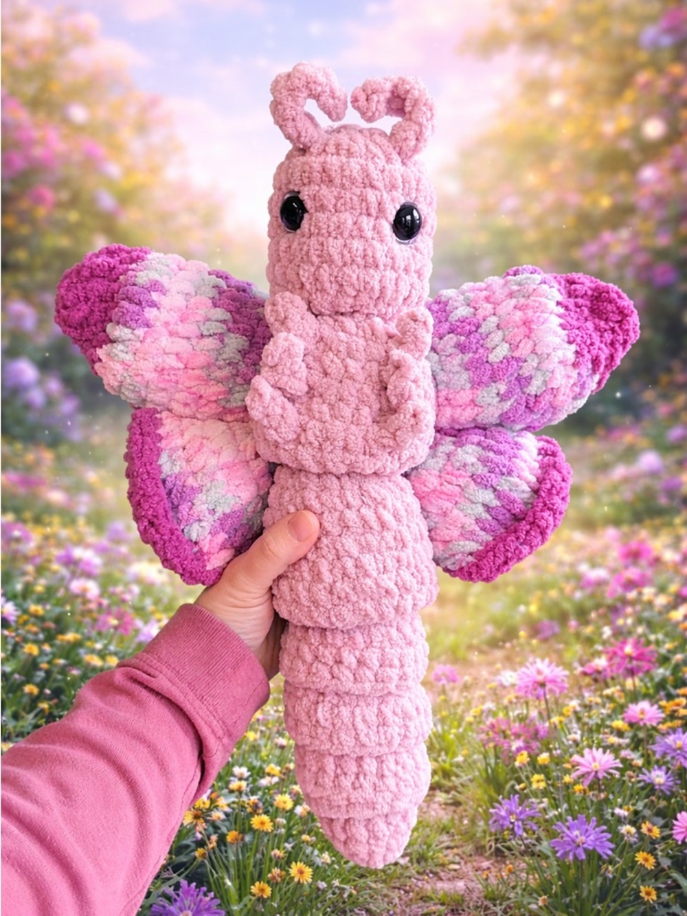 Handmade Jumbo Crochet Butterfly Plush